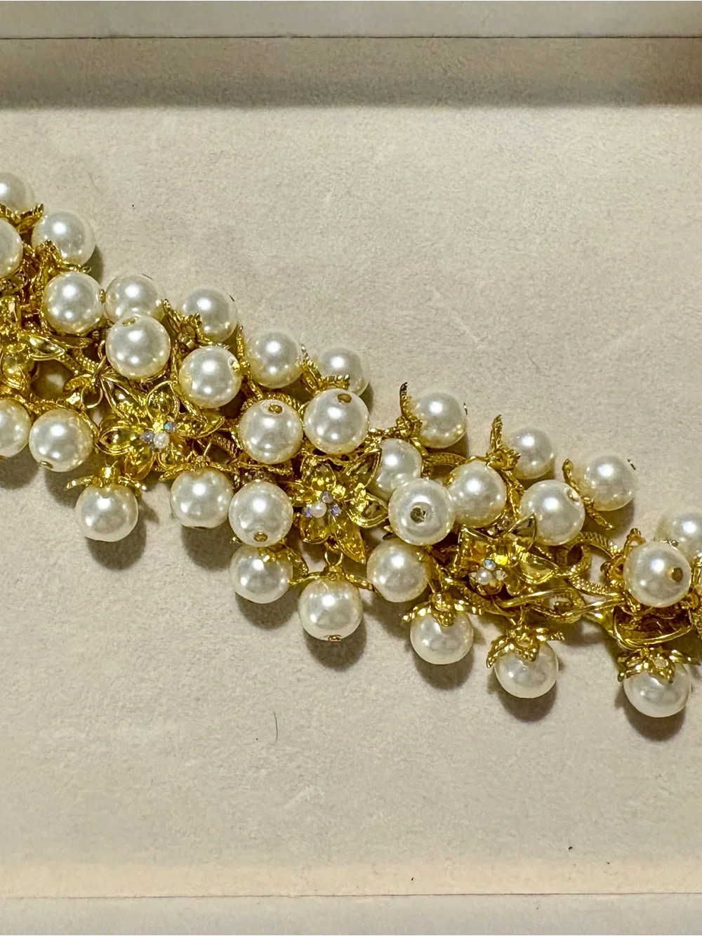 Julia Knight Lily Blossom Pearl Cluster Bracelet – Gold – NWT